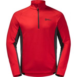 Jack Wolfskin Morobbia Veste fermeture éclair torse Homme, rouge/gris S Maillots manches longues