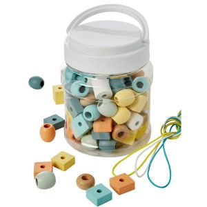 Vertbaudet Baril de grosses perles en bois vert TU