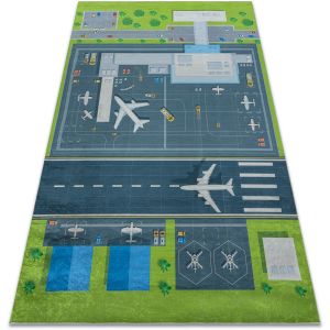 Rugsx Tapis Tapis lavable BAMBINO 46990 A&eacute;roport, avions pour 160x220 cm