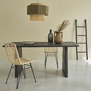 Image de Bois Dessus Bois Dessous Table en manguier massif noire 8 pers.
