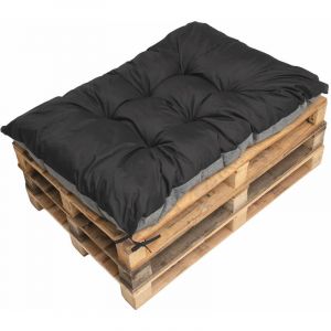 Setgarden - Coussin pour palettes 120 x 60 cm, coussins canapé, coussin de jardin, coussin de sol/ coussin palette in-extérieur Noir