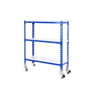 Simon Rack &Eacute;tag&egrave;re Rangement et 3 Niveaux, 75 kg Capacit&eacute; de Charge et Point de Flexion, 975x800x500 mm, &Eacute;tag&egrave;re &agrave; Roulettes, &Eacute;tag&egrave;re Garage, Bleu/Blanc - Simonclick