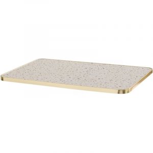 Oviala Plateau de table stratifi&eacute; 120 x 60 cm et bord aluminium terrazzo