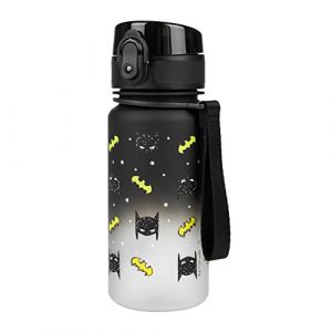 La Gourde en Tritan avec Paille et Passoire pour Enfant 350 ml, Sans PVC et BPA, Anti-Fuite (Batman Mask)