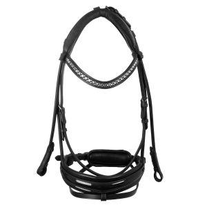 Bridon équitation muserolle combinée Cuir Acavallo Stlex