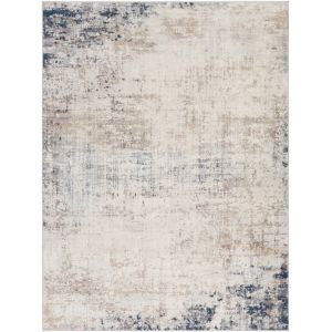 Surya Utrecht Tapis Moderne Abstrait - Tapis Salon, Salle à Manger, Chambre Adulte et Ado, Cuisine - Tapis Design Marbre Moucheté Multicolore, Tapis Poil Ras Doux 140x200cm - Ivoire, Gris, Bleu