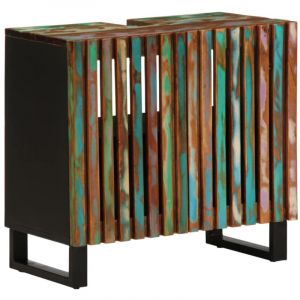 VidaXL Armoire lavabo de salle de bain 62x34x58cm bois massif d'acacia, meuble sous lavabo, meuble de lavabo, placard de salle de bain