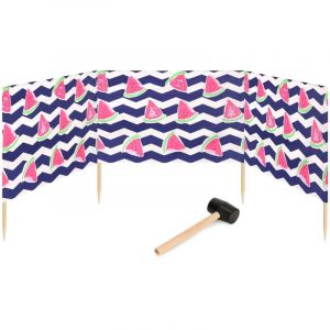 Garronda Paravent Plage Coupe-Vent Camping Brise-Vent avec Marteau en Caoutchouc GAEX001 (Past&egrave;que-2, 4 m)