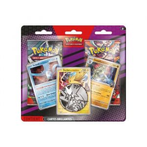 Coffret duopack pokemon ev03/ev06 : 2 boosters de 10 cartes a collectionner francaise + carte artikodin elector tyranocif de la