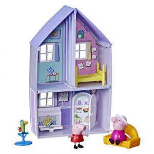 Peppa pig Maison de Grand-mere et Grand-pere Pig - Jeu de 2 Figurines et 3 Accessoires - pour Enfants a partir de 3 Ans