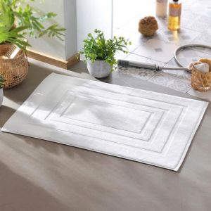 Tapis de bain blanc en coton ATLANTIQUE