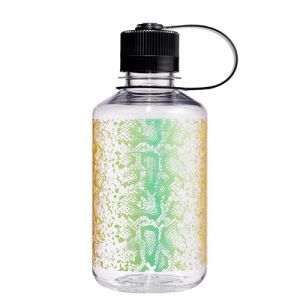 Nalgene Sustain Tritan Bouteille d'eau sans BPA fabriqu&eacute;e avec des mat&eacute;riaux d&eacute;riv&eacute;s de 50% de d&eacute;chets plastiques, 473,6 g, goulot &eacute;troit, serpent arc-en-ciel