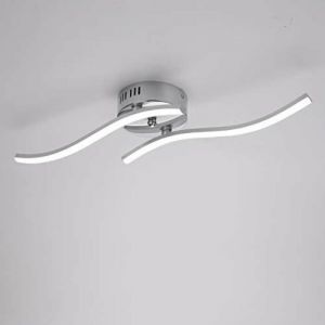 686 Plafonnier LED, Suspension Luminaire en forme de vague, lumière blanche neutre 4000K, LED intégrées 12W 1100 Lumen, lustre moderne pour salon ou