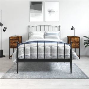 VidaXL Tables de chevet 2 pcs ch&ecirc;ne fum&eacute; 32x42x70 cm bois d'ing&eacute;nierie