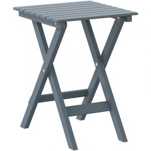 VidaXL Table d&rsquo;appoint pliable gris bois de peuplier massif