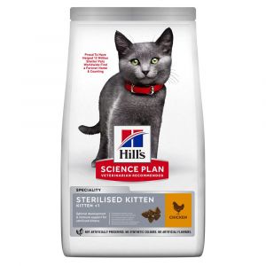 Hill's Science Plan Sterilised Kitten croquettes pour chaton st&eacute;rilis&eacute; au poulet - 1,5 kg
