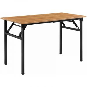 Image de Table pliante de cuisine à manger hauteur réglable pour 4 personnes 120 cm marron et noir Marron