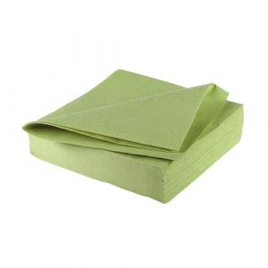25 SERVIETTES DE TABLE JETABLE PAPIER AIRLAID 40CM VERT SAUGE