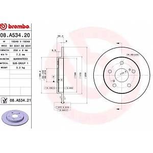 Brembo Jeu de 2 disques de frein (06508.A534.21)