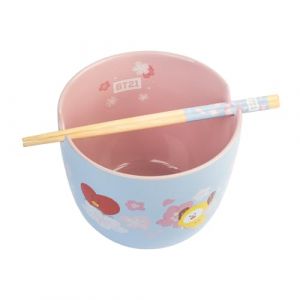 Grupo erik Bol Ramen Kawaii BT21 | 1,4L avec Baguettes | Objet Kawaii japonais