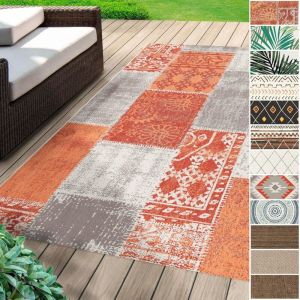 Karat - Tapis d'extérieur Pour terrasse et balcon Coton Rouge 80 x 150 cm