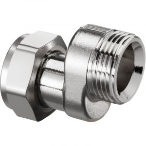 Oventrop Vis de compensation 1019451 g 3 / 4xG 3/4 üm, pour raccordement inférieur, laiton nickelé