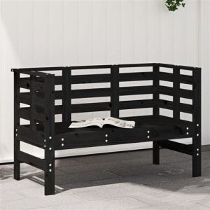 VidaXL Banc de jardin noir 111,5x53x71 cm bois massif de pin