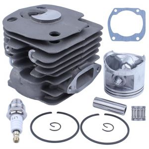 Adefol Nikasil plaqué 50 mm Cylindre Piston Roulement à Aiguilles Joint Kit pour Husqvarna 365 371 372 XP 362 Tronçonneuse Pièces de Rechange avec Bougie d'allumage