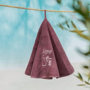 Essuie-mains rond D.60 violet violine en coton