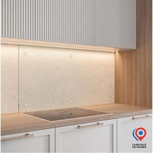 Crédence - Fond de hotte - AURYS - Verre - Transparent - 900700 - 6 mm - 4 trous