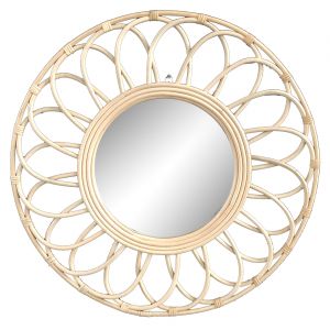 Image de Deko and Co Miroir rond en rotin naturel Ø56 cm