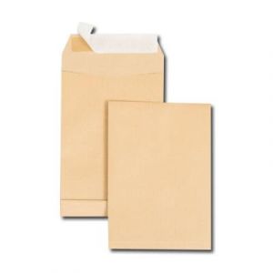 200 pochettes kraft brune auto-adhésive à soufflets sans fenêtre 229x324 mm