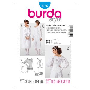 Burda Patron 7156 Sous-Vêtements Femme