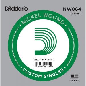 Image de D'Addario Corde seule avec filet en nickel pour guitare &eacute;lectrique NW064, .064