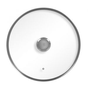 Durandal Couvercle plat en verre cerclé inox Légende 32 cm
