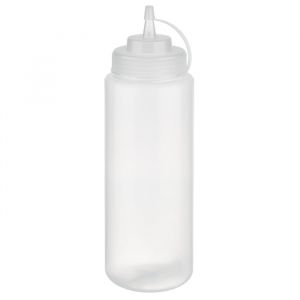 APS 93259 Bouteille compressible en polyéthylène transparent avec couvercle à visser et bouchon Ø 8 cm Hauteur 26,5 cm 1025 ml