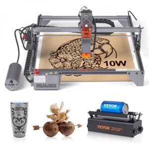 Machine à Graver Laser - VEVOR - Graveur Laser 10 W Rouleau Rotatif Points Comprimés