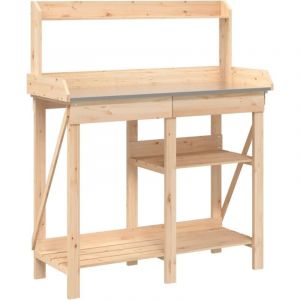 VidaXL Banc de rempotage avec &eacute;tag&egrave;res bois massif de sapin Naturel