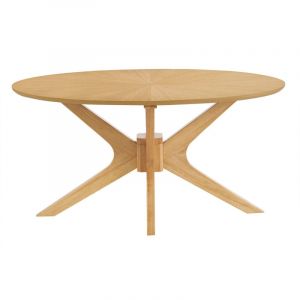 Miliboo Table basse ovale bois clair chêne L90 cm DIELLI