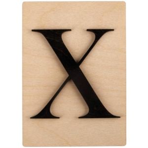 Rayher Lettres en bois déco façon Scrabble - 14,9 x 10,5 cm - X