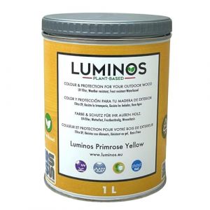 Luminos LUM1109 - PRIMROSE YELLOW - Lasure Biobased pour bois extérieur à l'eau - Jaune 1L