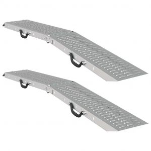 VidaXL Ramp de Chargement 2 pcs Argent 166 x 22,5 x 4,5 cm