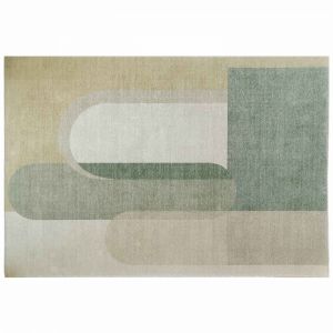 Oviala Tapis tiss&eacute; motif abstrait design vert d'eau 160 x 230 cm