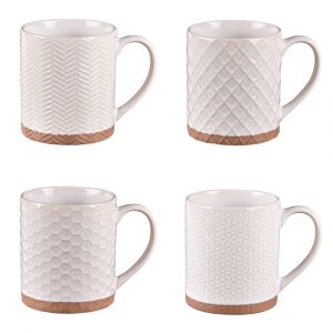 Table passion Coffret de 4 mugs Jaspe 35 cl beige