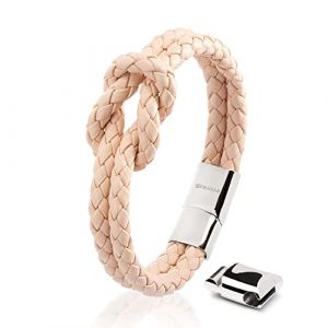 Bracelet en Cuir pour Femmes SERASAR B022-16 Rose Bijoux bracelet &eacute;l&eacute;gants et tendance avec fermoir en acier et magn&eacute;tique.