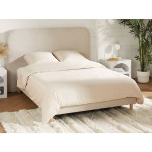 Parure de lit en satin 108 fils/cm&sup2; - Housse de couette 240 x 260 cm + 2 taies d'oreiller 63 x 63 cm - Beige - TALORA de PALACIO