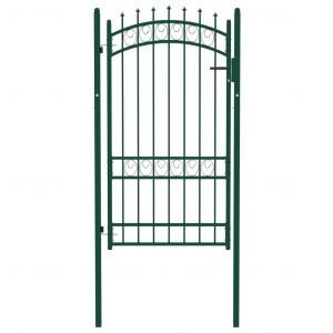 VidaXL Portail de clôture avec pointes Acier 100x175 cm Vert