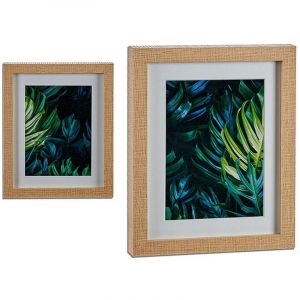 Cadre Feuille d'une plante Vert Marron verre Contre-plaqué 23 x 3 x 28 cm