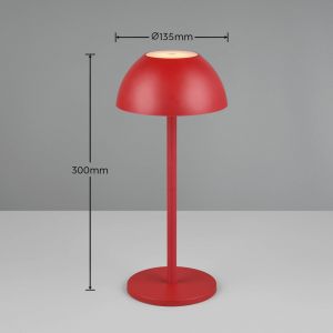 Reality Leuchten R54106110 Ricardo R54106110 Lampe de table d'ext&eacute;rieur &agrave; 4 LED 1,7 W en plastique rouge