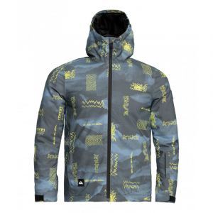 Quiksilver Mission Printed Youth Jacket - Veste ski enfant Shadow Checks Flint Stone 6-7 ans